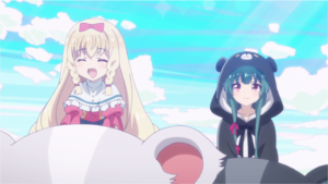 くまゆるとくまきゅうに乗り楽し気なノアール・フォシュローゼ