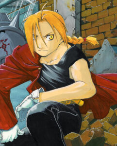 鋼の錬金術師1巻のカラーイラストのエドワード・エルリック