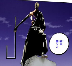 「孔に響くよ」と三日月が胴体の風穴から覗く吉良イヅル