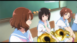 ユーフォニアムパートの久石奏と黄前久美子と中川夏紀が揃うシーン