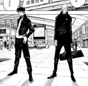 那覇空港に到着する七海健人と灰原雄