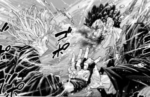 海中で戦う豹(ひょう)と熊埜御(くまのみ)